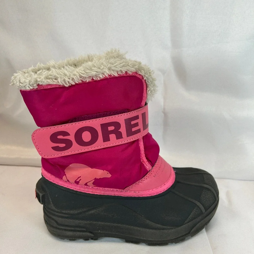 Sorel Childrens Snow Commander Boot Tropic Pink Deep Blush Size 12 NC5190-652